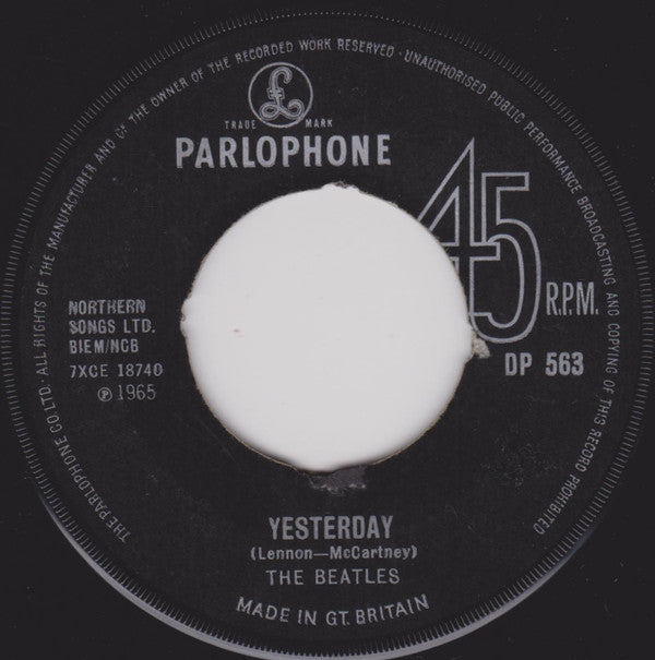 The Beatles - Yesterday (UK version-7inch)