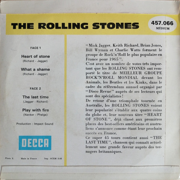 The Rolling Stones - Heart Of Stone (7inch single-Near Mint)