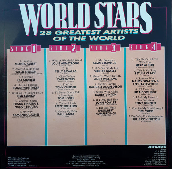 World Stars 28 Greatest Artists Of The World - Various (2LP-Near Mint)