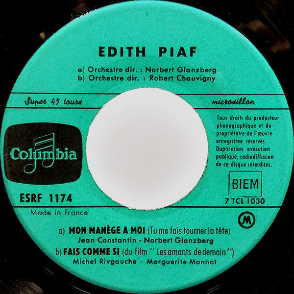 Edith Piaf - Mon manège à moi (7inch single)