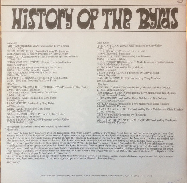 The Byrds - History of the Byrds (2LP)