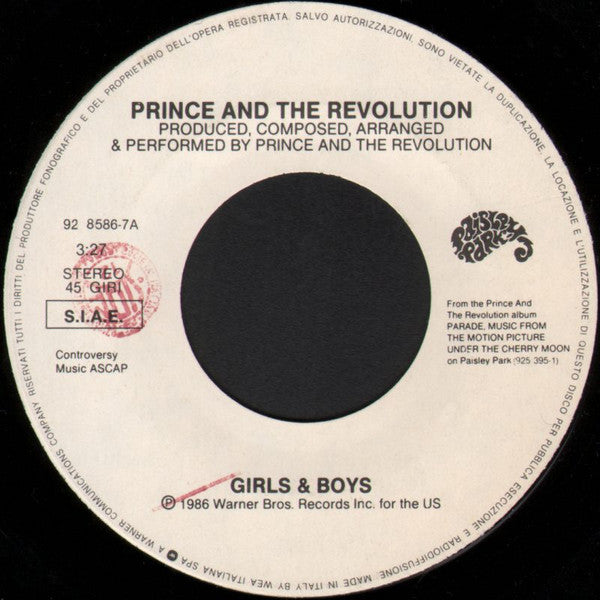 Prince and the Revolution - Girls & Boys (7inch single)