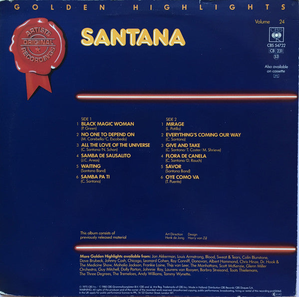 Santana - Golden Highlights (Near Mint)