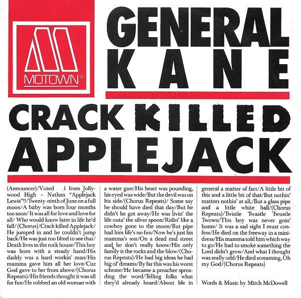 General Kane - Crack Killed Applejack (12inch)