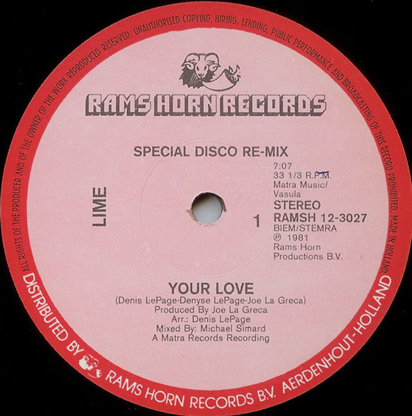 Lime - Your Love (12inch)